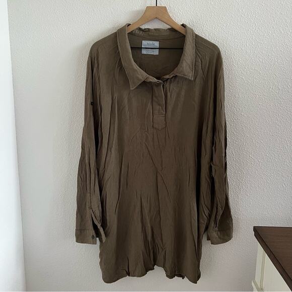 Tonle Neorculey Green Long Sleeve Tunic Shirt Top Blouse XXL - Picture 1 of 7